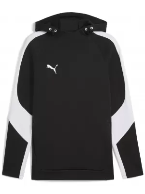 Pánska mikina PUMA TEAMEVOSTRIPE HOODY 659954-03 PUMA BLACK/PUMA SILVER