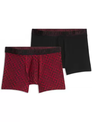 Pánske boxerky PUMA MEN GRAPHICAL PRINT BOXERS 2P 94780402 RED COMBO