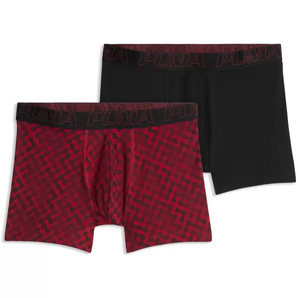  Pánske boxerky PUMA MEN GRAPHICAL PRINT BOXERS 2P 94780402 RED COMBO 