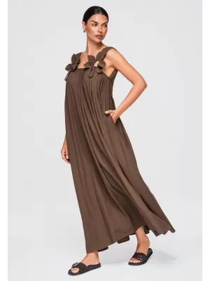 Dámske šaty OMBRE OW-DLR-E0014 BROWN