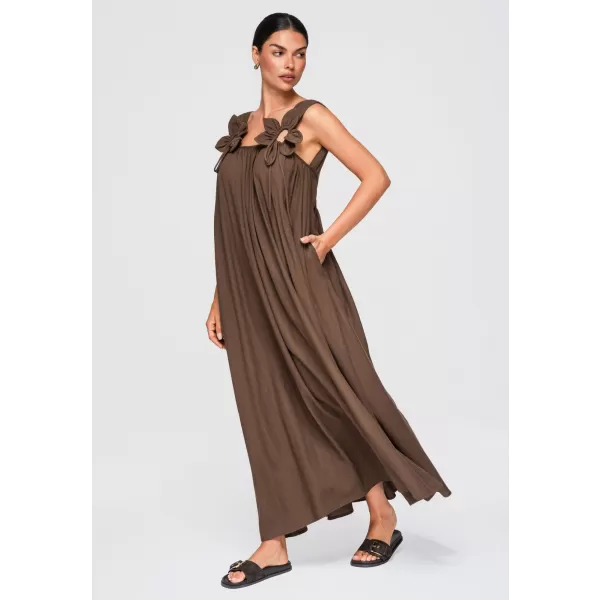  Dámske šaty OMBRE OW-DLR-E0014 BROWN 