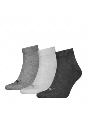 Ponožky PUMA UNISEX QUARTER PLAIN 3P 93858916 ANTHRACIT/L MEL GREY/M MEL GREY