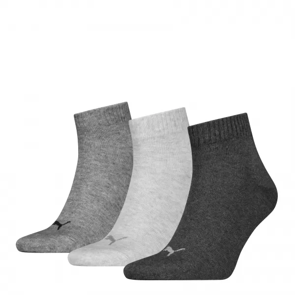  Ponožky PUMA UNISEX QUARTER PLAIN 3P 93858916 ANTHRACIT/L MEL GREY/M MEL GREY 