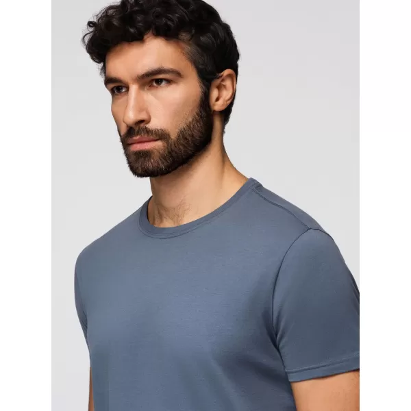  Pánske tričko OMBRE OM-TSBS-0268 WHITE/GRAPHITE/BLUE DENIM 