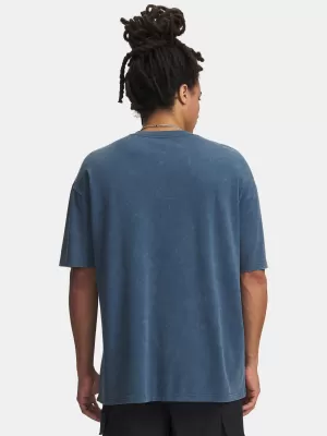 Pánske tričko UNDER ARMOUR UA M HW OS LOGO WASH SS 1389147-498 MODRÁ