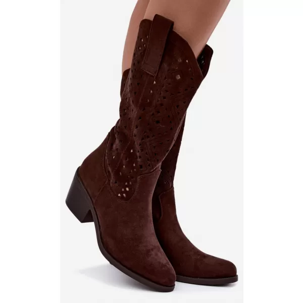  Dámske čižmy S.BARSKI HY62-8126 CHOCOLATE 
