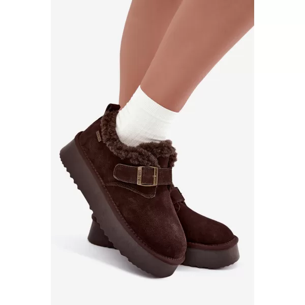  Dámske snehule BIG STAR SHOES UU274319 BROWN/BEIGE 