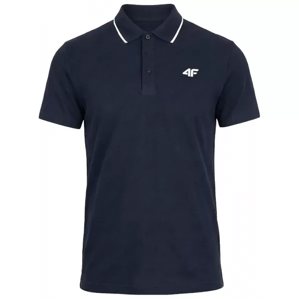 Pánske tričko s golierom 4F WMM00TPTSM0773 NAVY 