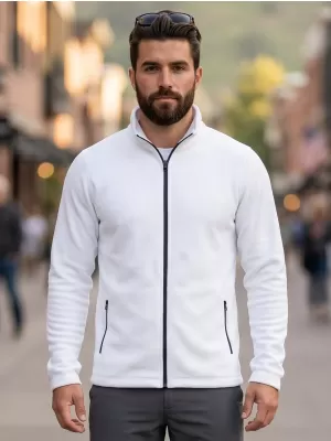 Pánska micro fleece mikina MALFINI FACTOR 852 BIELA
