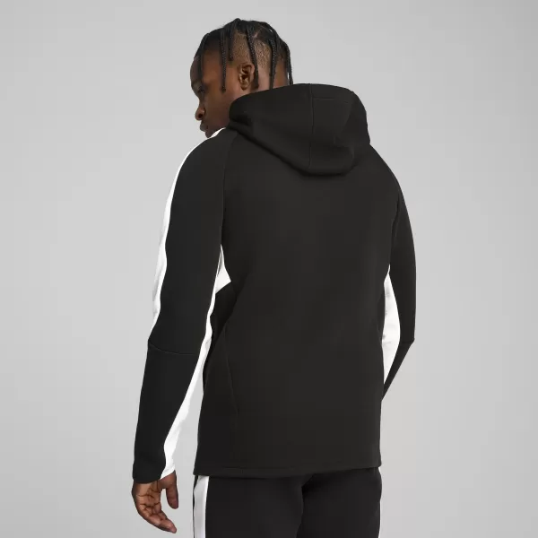  Pánska mikina PUMA TEAMEVOSTRIPE HOODY 659954-03 PUMA BLACK/PUMA SILVER 