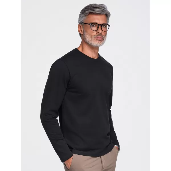  Pánske tričko OMBRE OM-LSBL-0142 BLACK 