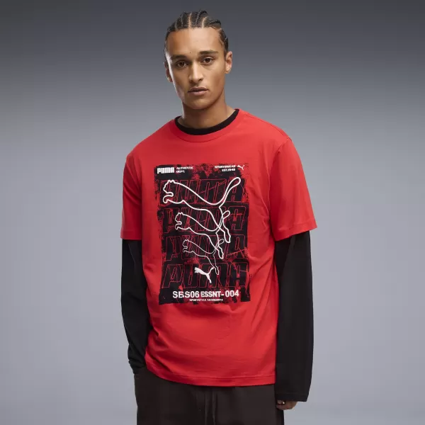  Pánske tričko PUMA GRAPHICS BOX TEE 69436611 FOR ALL TIME RED 