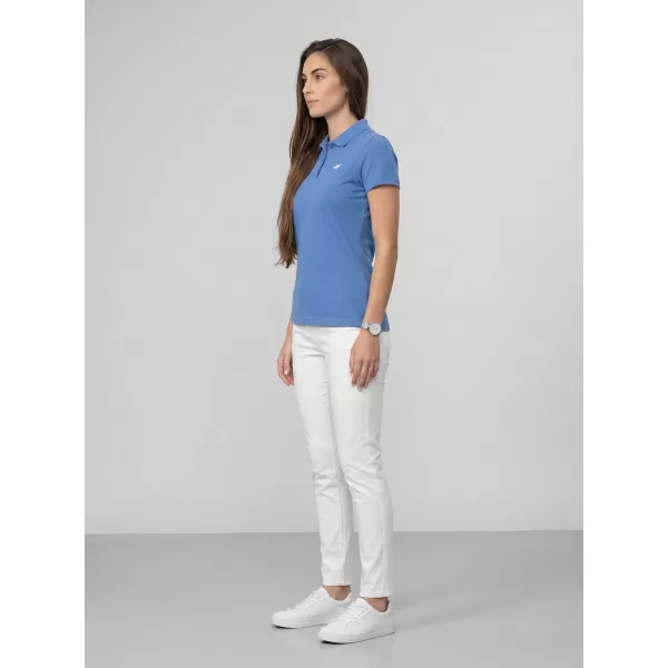  Dámske tričko s golierom 4F WMM00TPTSF0768 DENIM 