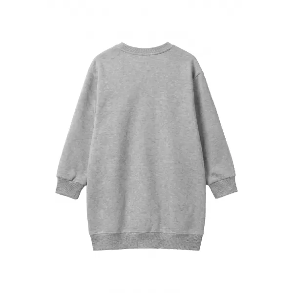  Dievčenské mikinové šaty URBAN CLASSICS UCK8565-03061 HEATHER GREY 