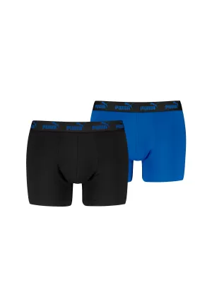 Pánske boxerky PUMA ELEMENTS MEN BASIC BOXERS 2P 93875301 BLACK/BLUE