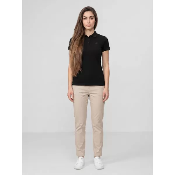  Dámske tričko s golierom 4F WMM00TPTSF0768 DEEP BLACK 