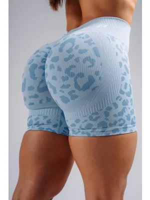 Kompresné push-up šortky s leopardím vzorom NEBBIA PRIMAL 856 BLUE LEOPARD