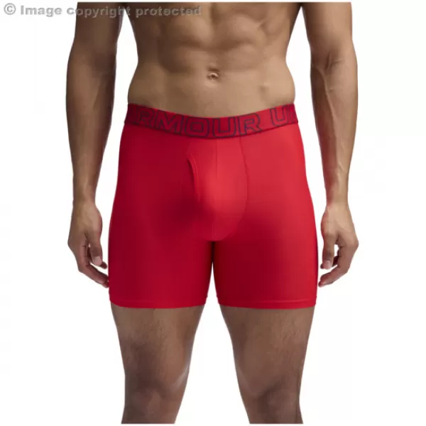 Pánske boxerky UNDER ARMOUR UA PERFORMANCE TECH MESH - SOLID 6 -3PK 1383884-600 ČERVENÁ 