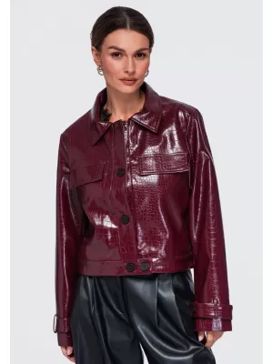 Dámska bunda OMBRE OW-JAFL-0145 BURGUNDY