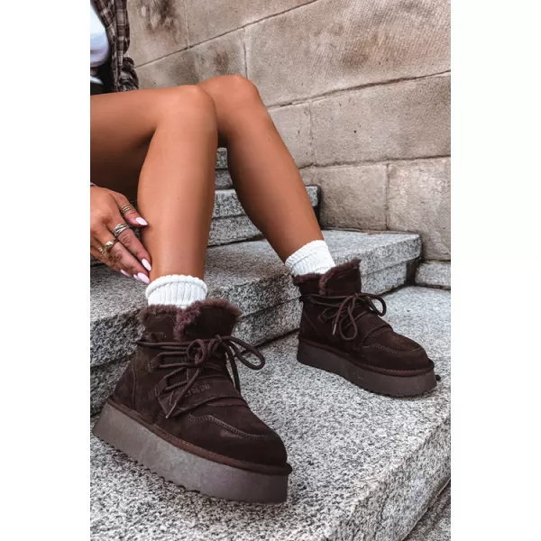  Dámske snehule BIG STAR SHOES UU274316 BROWN/BEIGE SHADOWS 