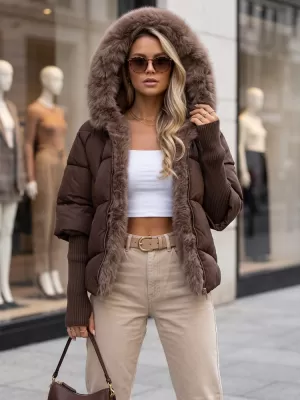 Dámska bunda DSTREET TY5989 HNEDÁ