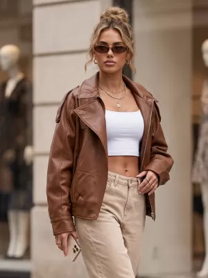 Dámska bunda DSTREET TY6065 HNEDÁ