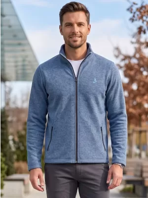 Pánska fleece mikina ALTISPORT ALM002852 TMAVÝ DENIM MELÍR