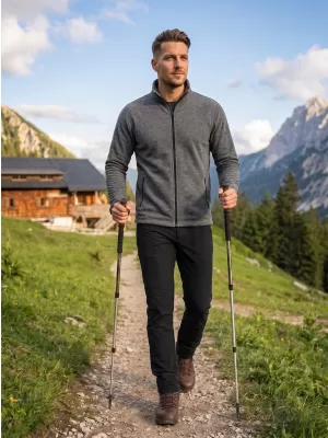 Pánska micro fleece mikina MALFINI FACTOR 852 ČIERNY MELÍR