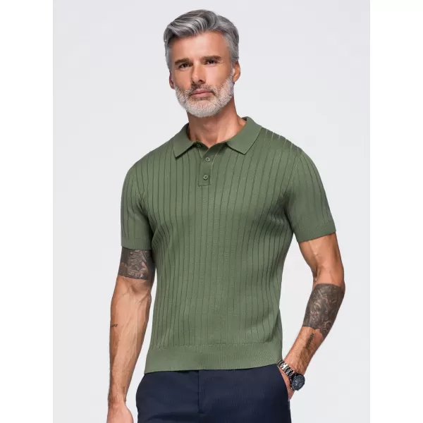  Pánske polo tričko OMBRE OM-POSS-0180 OLIVE 