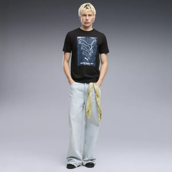  Pánske tričko PUMA GRAPHICS BOX TEE 69436601 PUMA BLACK 