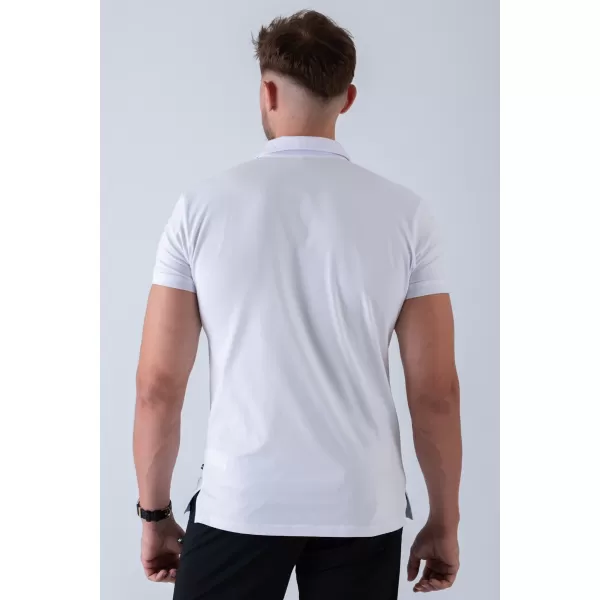  Pánske tričká NEBBIA MIKE MUSCLE FIT POLO 157 WHITE 