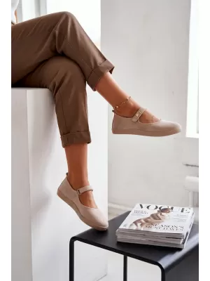 Dámske baleríny ZAZOO 10206 BEIGE