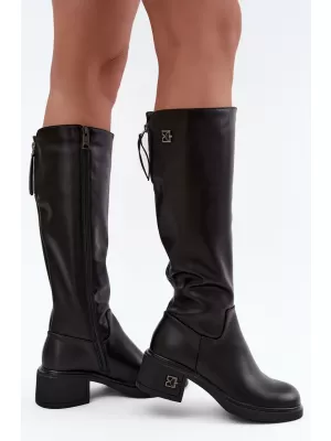 Dámske čižmy VINCEZA 67056 LEATHER BLACK