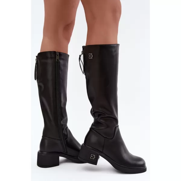  Dámske čižmy VINCEZA 67056 LEATHER BLACK 
