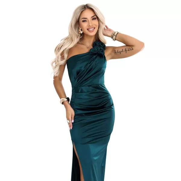  Dámske šaty NUMOCO 580-7 FĽAŠKOVO ZELENÁ 