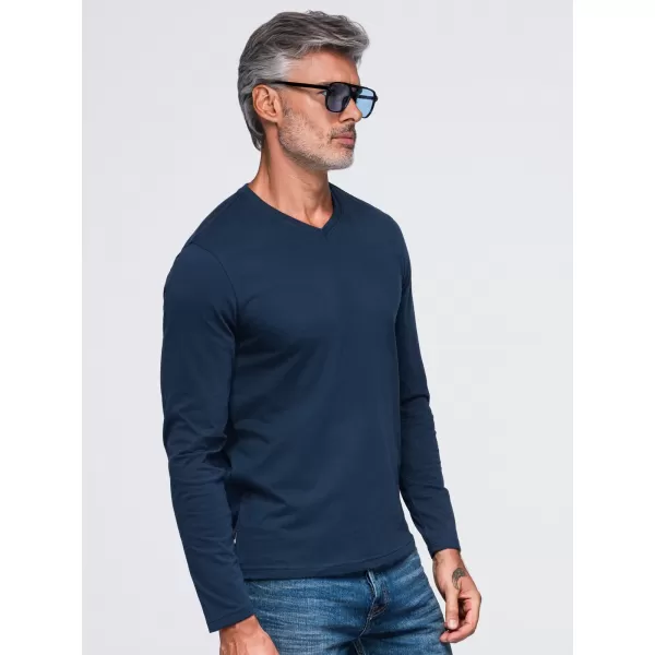  Pánske tričko OMBRE OM-LSBL-0143 NAVY BLUE 