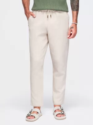 Pánske nohavice OMBRE OM-PACP-0310 OFF-WHITE