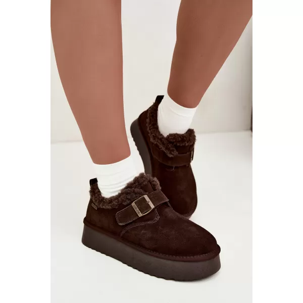  Dámske snehule BIG STAR SHOES UU274319 BROWN/BEIGE 