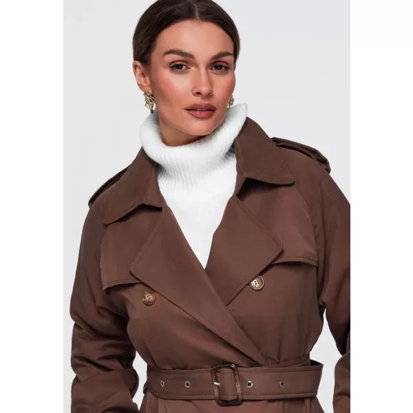 Dámsky kabát OMBRE OW-COLC-0121 BROWN 