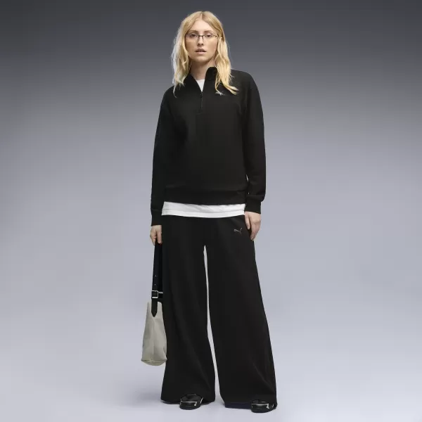  Dámske tepláky PUMA CLASS RELAXED WIDE LEG PANTS 69401301 PUMA BLACK 