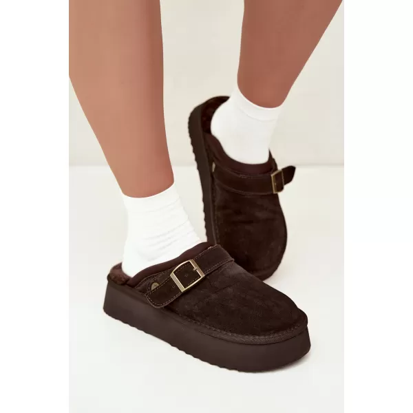  Dámske šľapky BIG STAR SHOES UU274697 BROWN/BEIGE 