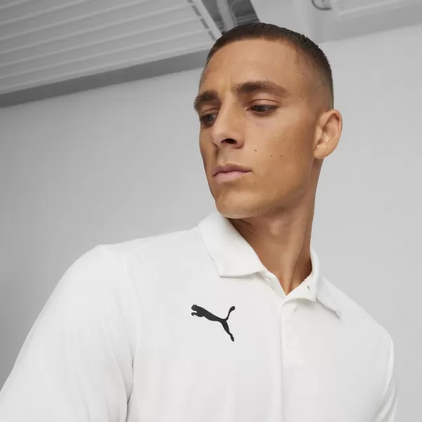  Pánske tričko s golierom PUMA TEAMGOAL POLO 658771-04 PUMA WHITE/BLACK/FEATHERGRAY 