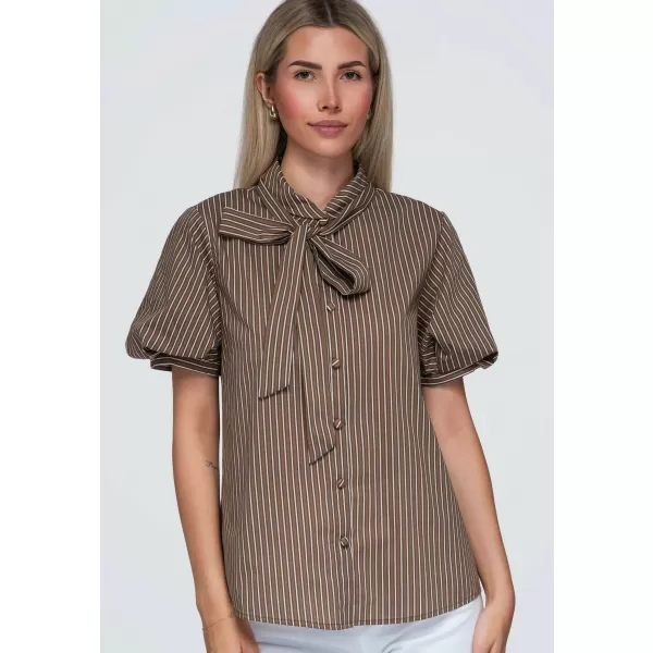  Dámska košeľa OMBRE OW-SH-E0067 BROWN 