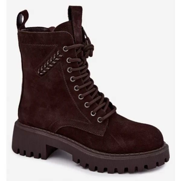  Dámske členkové topánky D&A JC62-1035 BROWN 