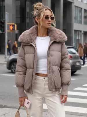 Dámska bunda DSTREET TY5820 HNEDÁ