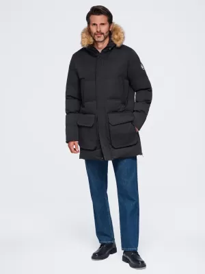 Pánska parka OMBRE OM-JALJ-0310 BLACK