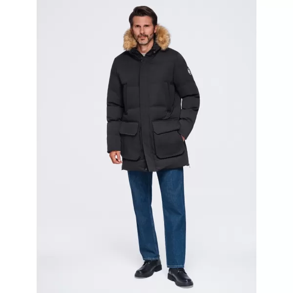  Pánska parka OMBRE OM-JALJ-0310 BLACK 
