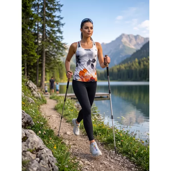  Dámske funkčné tielko premium ALTISPORT VOJ/ALW117TIL01 ČIERNA-ORANŽOVÁ 