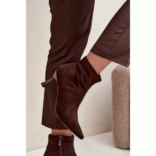  Dámske členkové topánky BOTO 7107 BROWN 