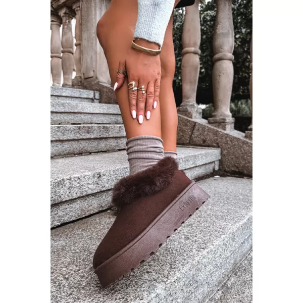  Dámske snehule BIG STAR SHOES UU274203 BROWN/BEIGE SHADOWS 